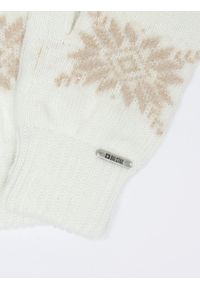 Big-Star - Rękawiczki damskie jednopalczaste z norweskim wzorem kremowe Giftania 102/ Gifta 102. Kolor: kremowy. Materiał: materiał. Wzór: aplikacja #4