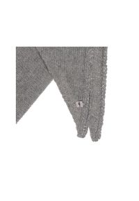 Ochnik - Szalik damski. Kolor: szary. Materiał: wełna. Wzór: aplikacja #3