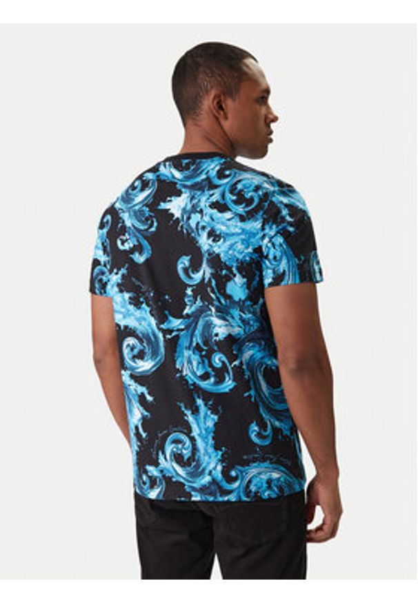 Versace Jeans Couture T-Shirt 80GAH6S0 JS543 Niebieski Regular Fit. Kolor: niebieski. Materiał: bawełna