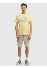 Big-Star - Koszulka męska bawełniana z nadrukiem żółta Ratow 200. Kolor: żółty. Materiał: bawełna. Wzór: nadruk #5