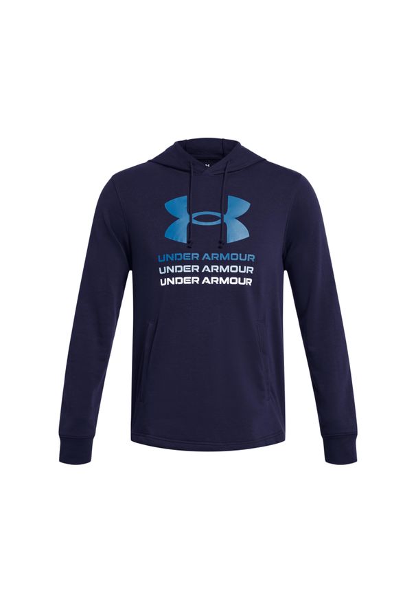 Bluza z kapturem Under Armour Rival Terry Graphic. Typ kołnierza: kaptur. Kolor: niebieski. Sport: fitness