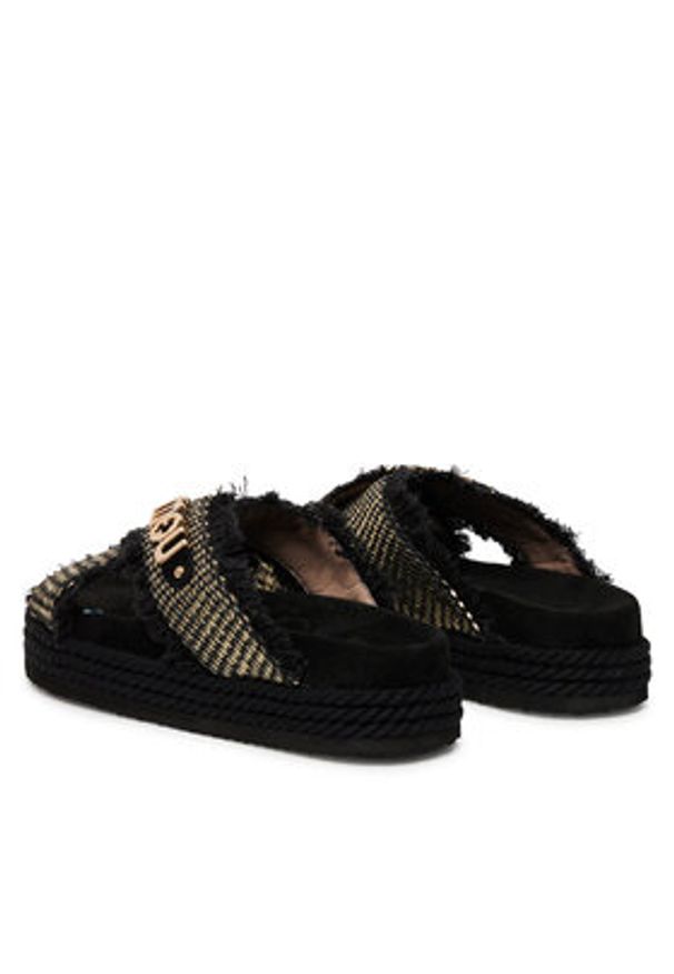 Mou Klapki Criss-cross MU.SW451009K Czarny. Kolor: czarny