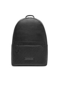 TOMMY HILFIGER - Tommy Hilfiger Plecak Th Monogram Backpack AM0AM13208 Czarny. Kolor: czarny. Materiał: skóra