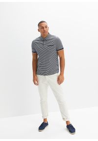 bonprix - Shirt polo w paski. Typ kołnierza: polo. Kolor: niebieski. Wzór: paski #3