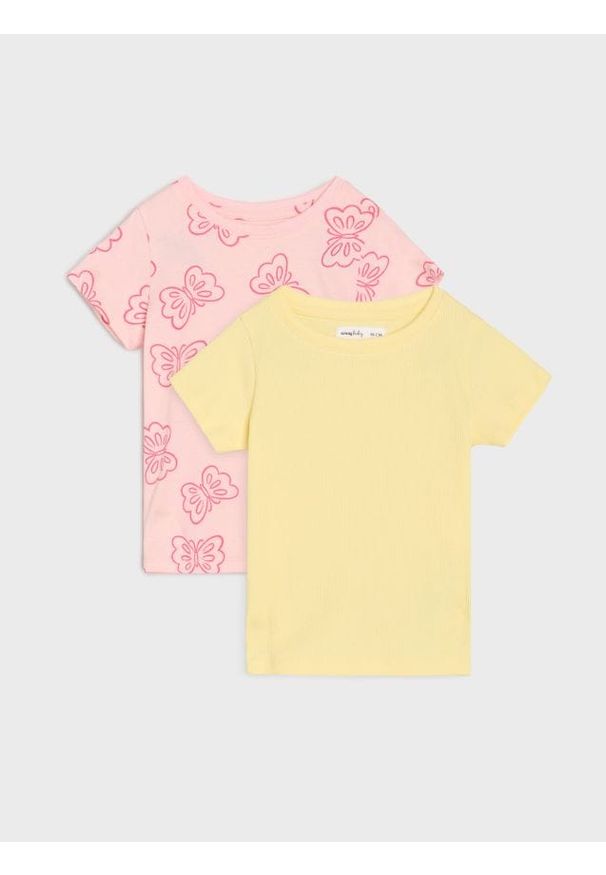 Sinsay - Koszulki z krótkim rękawem 2 pack - Inny. Długość rękawa: krótki rękaw. Długość: krótkie