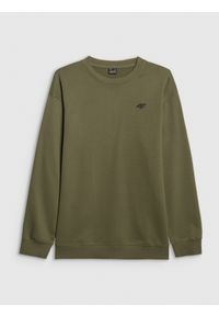 4f - 4F Bluza dresowa nierozpinana bez kaptura męska - khaki XL. Okazja: na co dzień. Typ kołnierza: bez kaptura. Kolor: oliwkowy, wielokolorowy, brązowy. Materiał: dresówka. Styl: casual