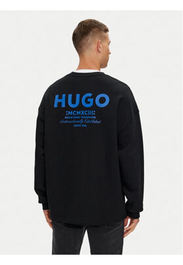 Hugo Bluza Naviu 50510732 Czarny Loose Fit. Kolor: czarny. Materiał: bawełna