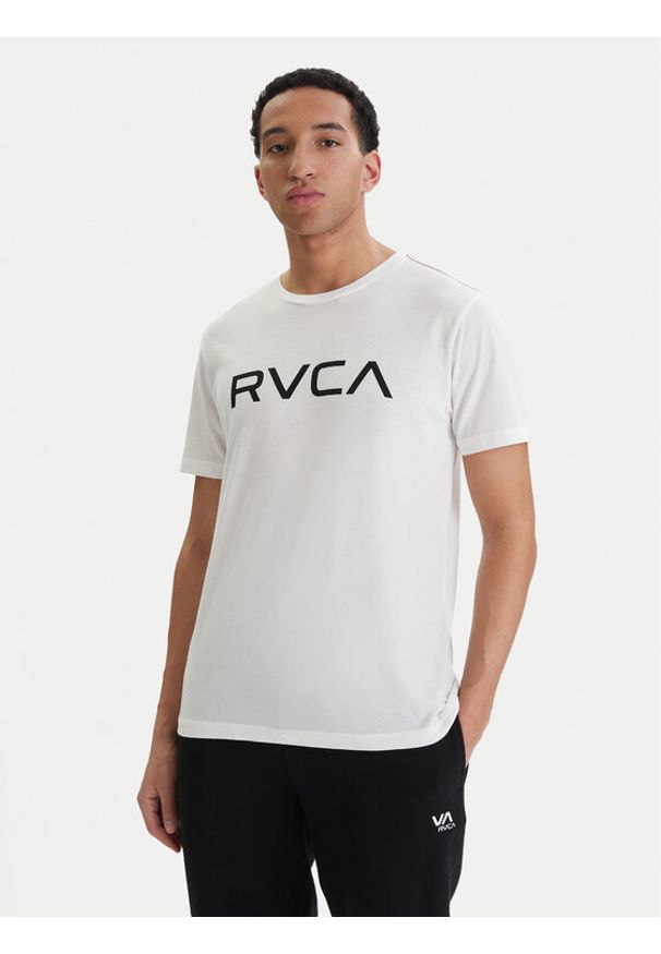 RVCA T-Shirt Big M420VRBI Biały Slim Fit. Kolor: biały. Materiał: bawełna, syntetyk