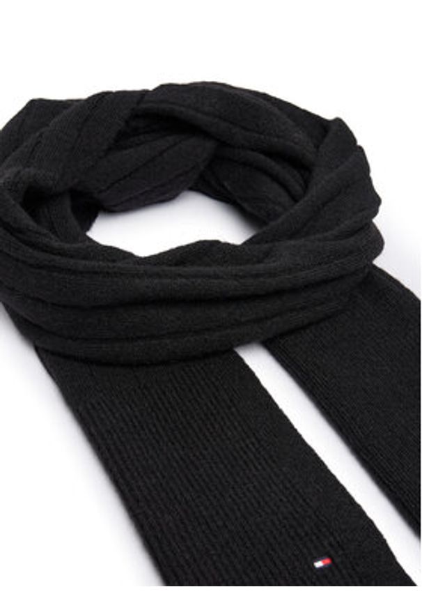 TOMMY HILFIGER - Tommy Hilfiger Szalik Flag Fluffy AW0AW17787 Czarny. Kolor: czarny. Materiał: poliester