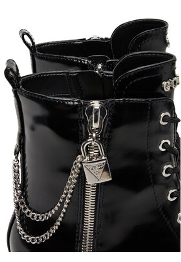 Guess Botki FLTFRO ELE10 Czarny. Kolor: czarny. Materiał: skóra