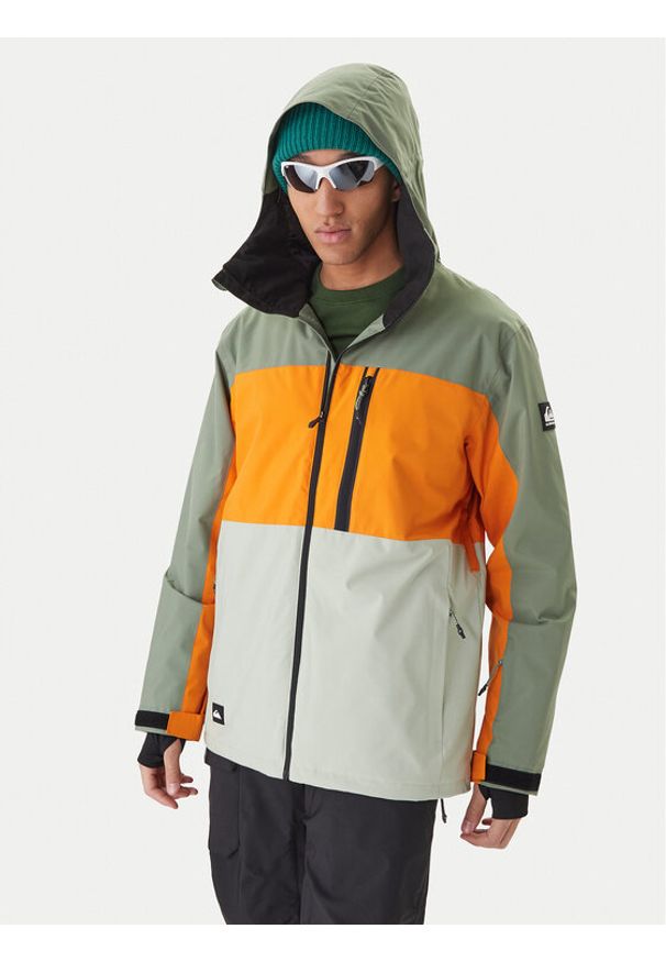 Quiksilver Kurtka snowboardowa Sycamore EQYTJ03457 Zielony Modern Fit. Kolor: zielony. Materiał: syntetyk. Sport: snowboard