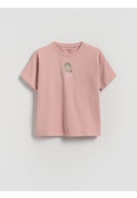 Reserved - T-shirt Pusheen - różowy. Kolor: różowy. Materiał: bawełna #1