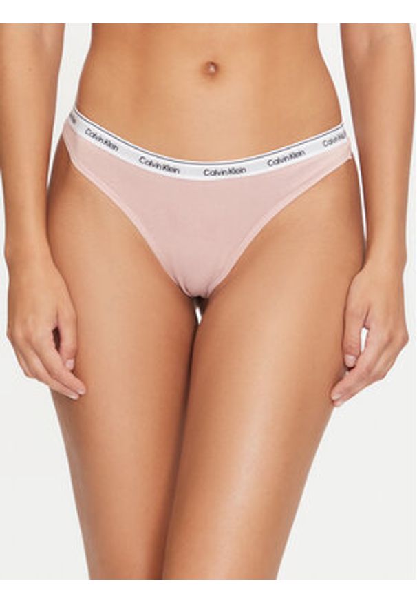 Calvin Klein Underwear Komplet stringów Thong 3Pk 000QD5209E Kolorowy. Materiał: bawełna. Wzór: kolorowy