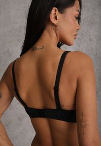 Renee - Czarno-Różowy Biustonosz z Dodatkowymi Paskami Zdobiony Koronką i Cyrkoniami Ollimi. Kolor: czarny. Materiał: koronka. Wzór: aplikacja, koronka #4