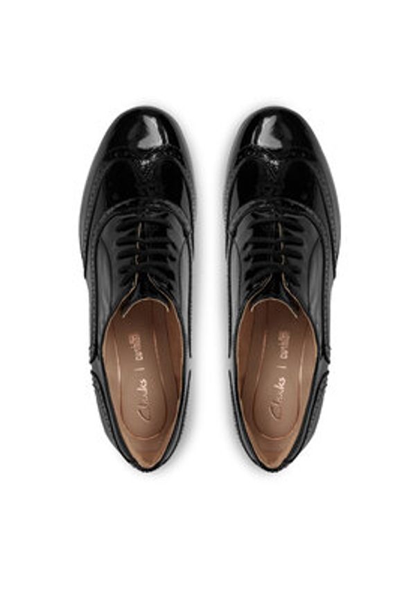 Clarks Oxfordy Hamble Oak 203506494 Czarny. Kolor: czarny. Materiał: lakier, skóra