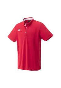 YONEX - Koszulka sportowa męska Yonex CPM104552496. Typ kołnierza: polo. Kolor: czerwony. Materiał: poliester. Styl: sportowy