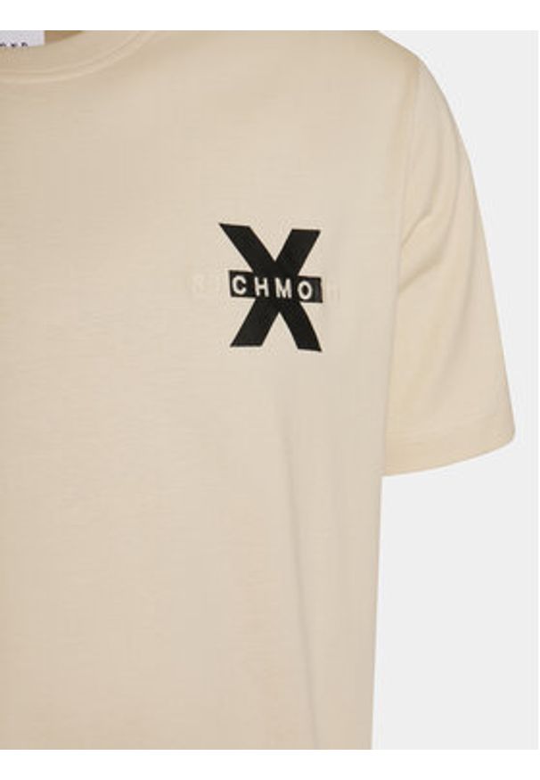 Richmond X T-Shirt Sween UMP24057TS Beżowy Regular Fit. Kolor: beżowy. Materiał: bawełna
