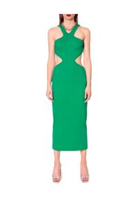 AGGI - Zielona sukienka midi Giselle. Kolor: zielony. Materiał: bawełna. Długość rękawa: na ramiączkach. Typ sukienki: dopasowane. Długość: midi