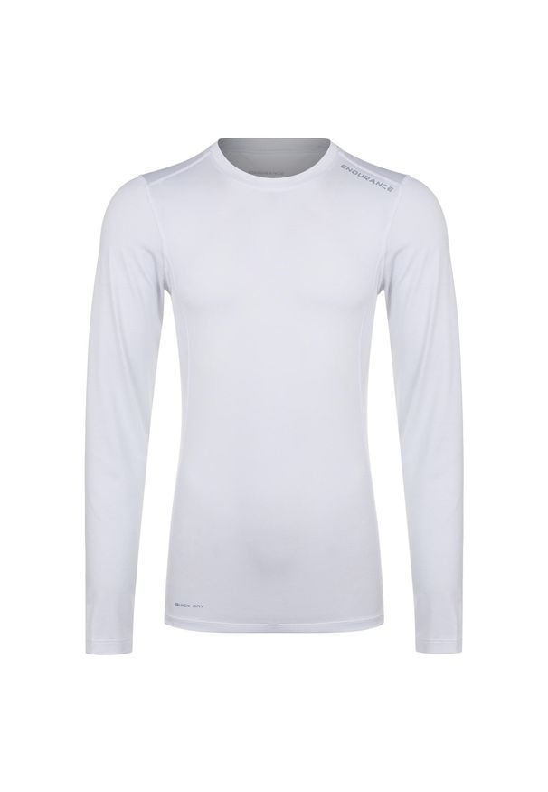 ENDURANCE - Dziecięca koszulka z długim rękawem Endurance Power. Kolor: biały. Długość rękawa: długi rękaw. Długość: długie. Sport: bieganie