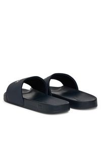 TOMMY HILFIGER - Tommy Hilfiger Klapki Hilfiger Print Tumble Pool Slide FM0FM05505 Granatowy. Kolor: niebieski. Materiał: skóra. Wzór: nadruk