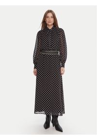 LOLA CASADEMUNT Sukienka codzienna MF2516006 Czarny Regular Fit. Okazja: na co dzień. Kolor: czarny. Materiał: syntetyk. Typ sukienki: proste. Styl: casual #1