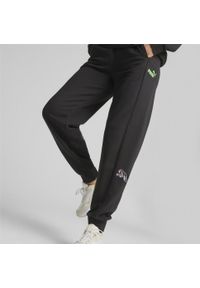 Spodnie sportowe damskie Puma Power Novashine CB Pants. Kolor: czarny, wielokolorowy. Materiał: dresówka. Sport: fitness