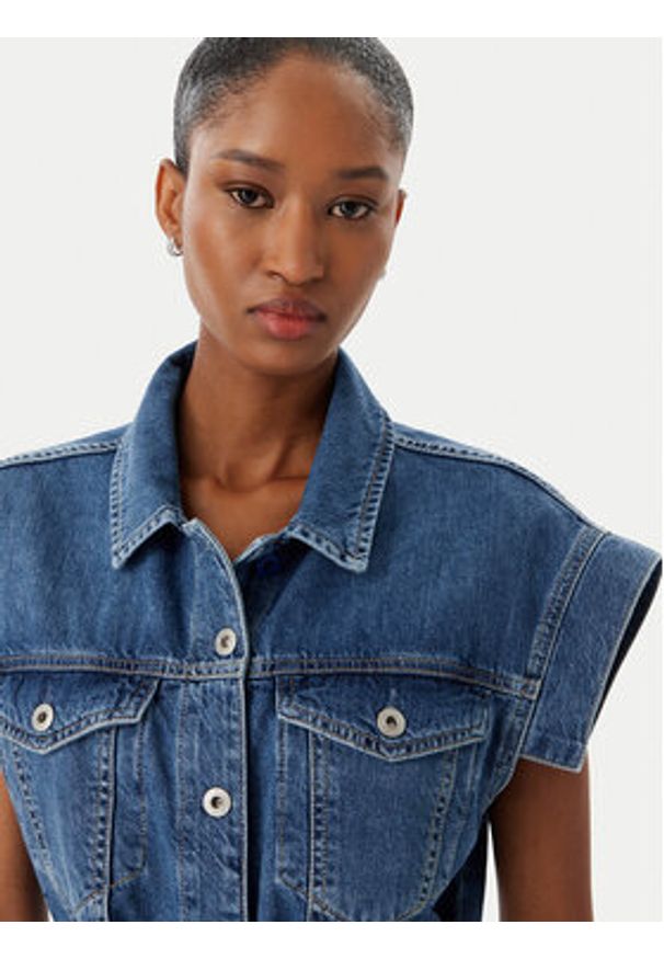 Karl Lagerfeld Jeans Sukienka jeansowa B2W13054 Niebieski Regular Fit. Kolor: niebieski. Materiał: bawełna