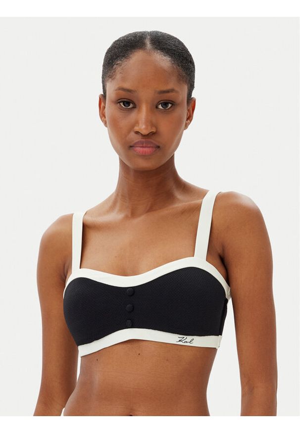 Karl Lagerfeld - KARL LAGERFELD Góra od bikini A2W46018 Czarny. Kolor: czarny. Materiał: syntetyk