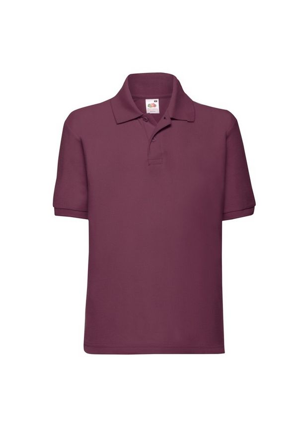 FRUIT OF THE LOOM - Koszulka Polo Dla Dzieci 65/35. Typ kołnierza: polo. Kolor: czerwony, wielokolorowy, brązowy