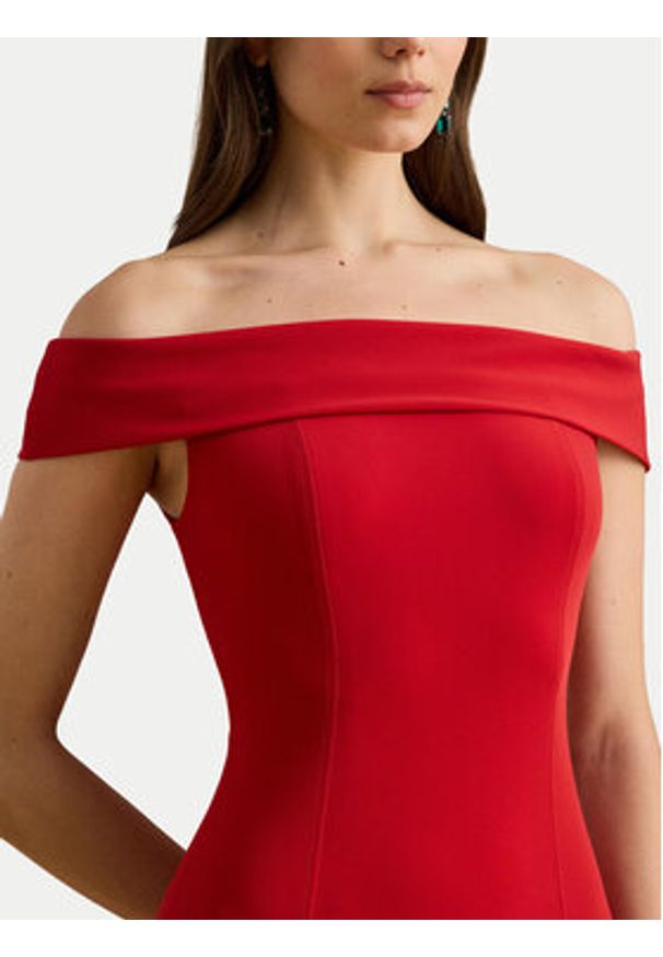 Lauren Ralph Lauren - LAUREN RALPH LAUREN Sukienka wieczorowa 253982109004 Czerwony Slim Fit. Kolor: czerwony. Materiał: syntetyk. Styl: wizytowy