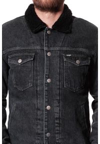 Wrangler - KURTKA ZIMOWA WRANGLER SHERPA JACKET MIDNIGHT STONE W423RJ19X. Materiał: materiał, jeans. Sezon: zima #10