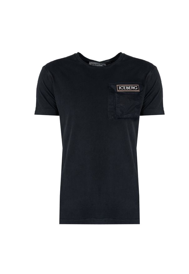 Iceberg T-Shirt "C-Neck" | F0296317 | Mężczyzna | Czarny. Okazja: na co dzień. Kolor: czarny. Materiał: bawełna. Wzór: aplikacja. Styl: klasyczny, elegancki, casual