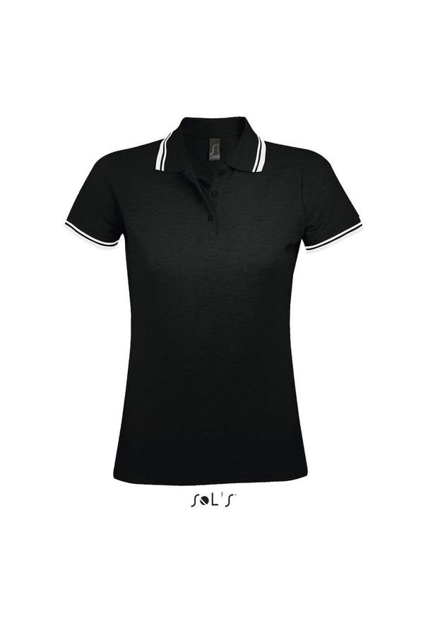 SOL'S - Damska koszulka polo Sol's Pasadena. Typ kołnierza: polo. Kolor: wielokolorowy, czarny, zielony. Materiał: bawełna