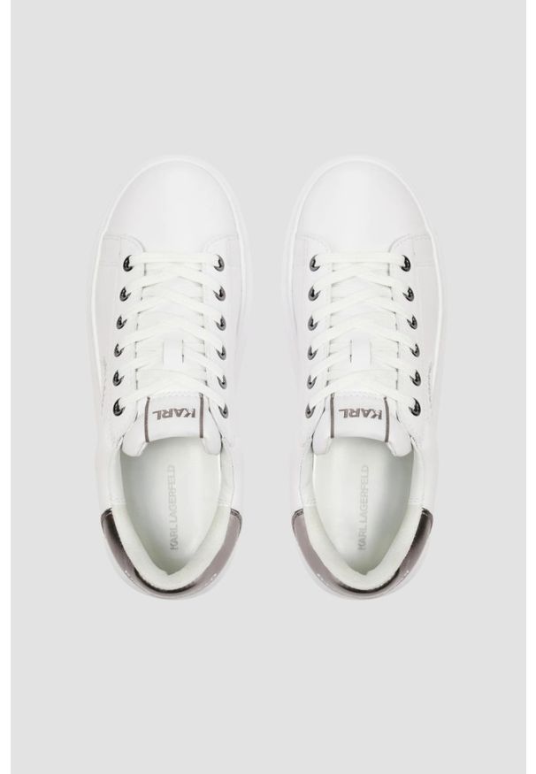 Karl Lagerfeld - KARL LAGERFELD Białe damskie sneakersy skórzane KAPRI Maison, Rozmiar 38. Kolor: biały. Materiał: skóra