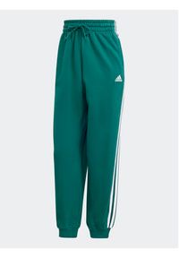 Adidas - adidas Spodnie dresowe Essentials 3-Stripes French Terry Loose-Fit Joggers IL3448 Zielony Loose Fit. Kolor: zielony. Materiał: bawełna #5