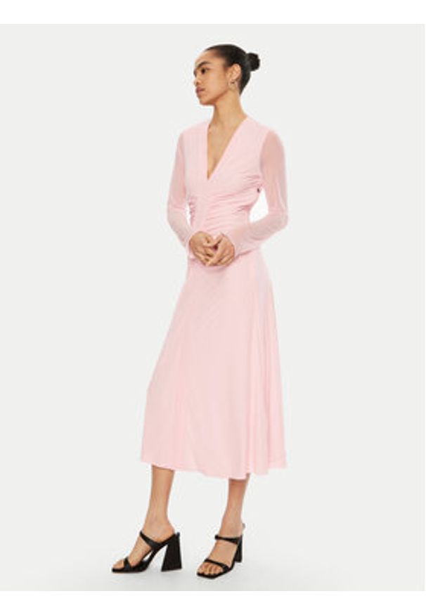 ROTATE Sukienka koktajlowa 113628 Różowy Regular Fit. Kolor: różowy. Materiał: syntetyk. Styl: wizytowy