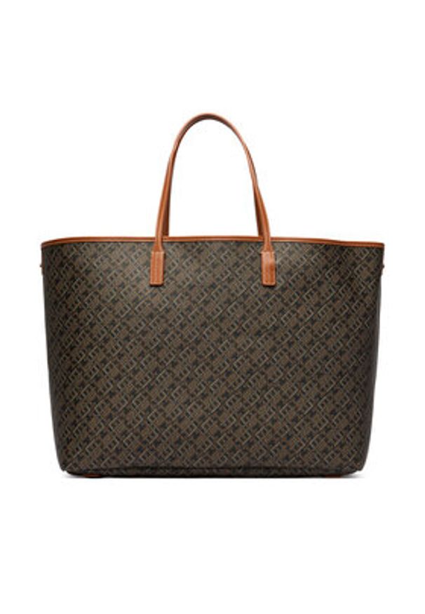 TOMMY HILFIGER - Tommy Hilfiger Torebka Th Monoplay Maxi Tote Le AW0AW18850 Czarny. Kolor: czarny. Materiał: skórzane