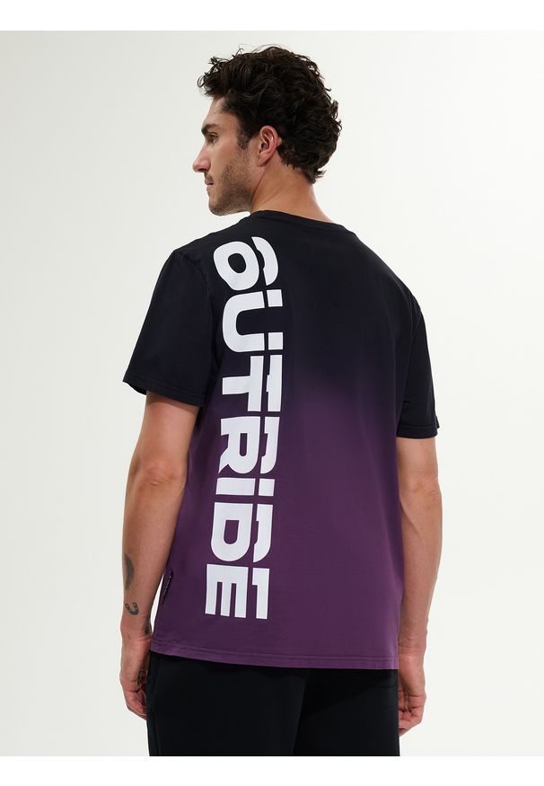 4f - 4F T-shirt relaxed z nadrukiem męski - czarny L. Okazja: na co dzień. Kolor: czarny. Materiał: materiał, bawełna, dzianina. Wzór: nadruk. Styl: casual