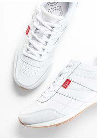Sneakersy skórzane bonprix biały. Kolor: biały. Materiał: skóra #2