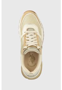U.S. Polo Assn. sneakersy kolor złoty. Nosek buta: okrągły. Zapięcie: sznurówki. Kolor: złoty. Materiał: guma. Obcas: na platformie #4