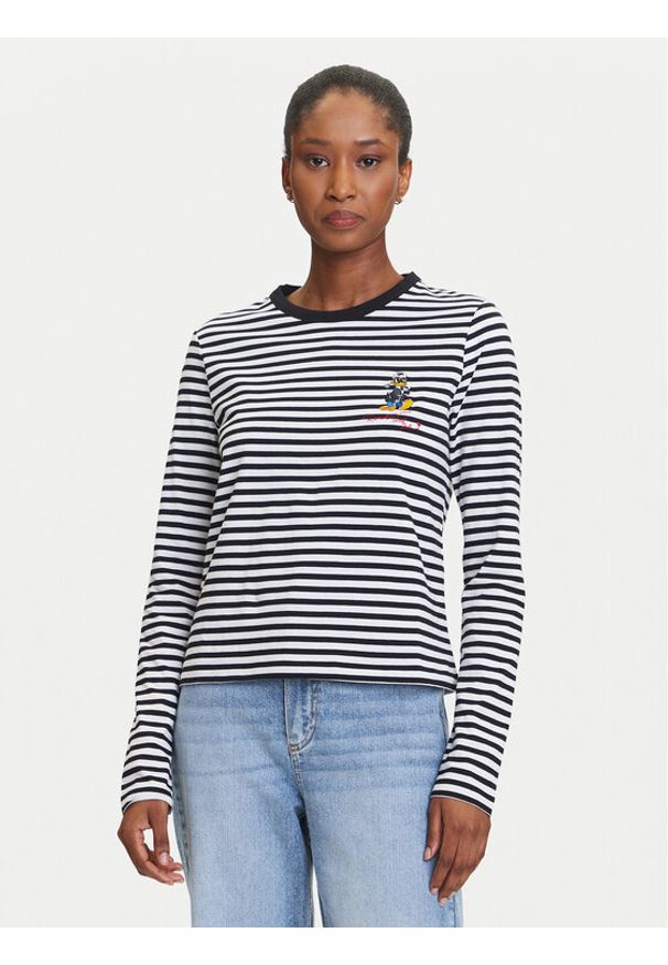 Karl Lagerfeld - KARL LAGERFELD Bluzka A3W17091 Czarny Regular Fit. Typ kołnierza: dekolt w karo. Kolor: czarny. Materiał: bawełna