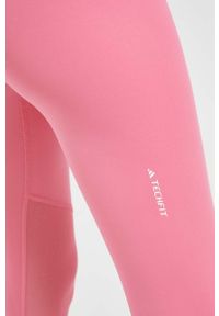 adidas Performance legginsy treningowe Techfit 3-Stripes kolor różowy z nadrukiem. Stan: podwyższony. Kolor: różowy. Materiał: skóra, materiał. Technologia: Techfit (Adidas). Wzór: nadruk. Sport: fitness #2