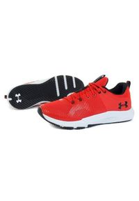 Buty treningowe męskie Under Armour Charged Engage. Zapięcie: sznurówki. Kolor: czerwony. Materiał: syntetyk, tkanina, materiał. Szerokość cholewki: normalna. Sport: fitness