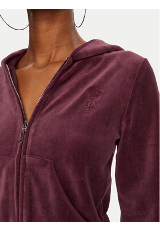 Juicy Couture Bluza Robyn JCSEBJ007 Bordowy Slim Fit. Kolor: czerwony. Materiał: syntetyk