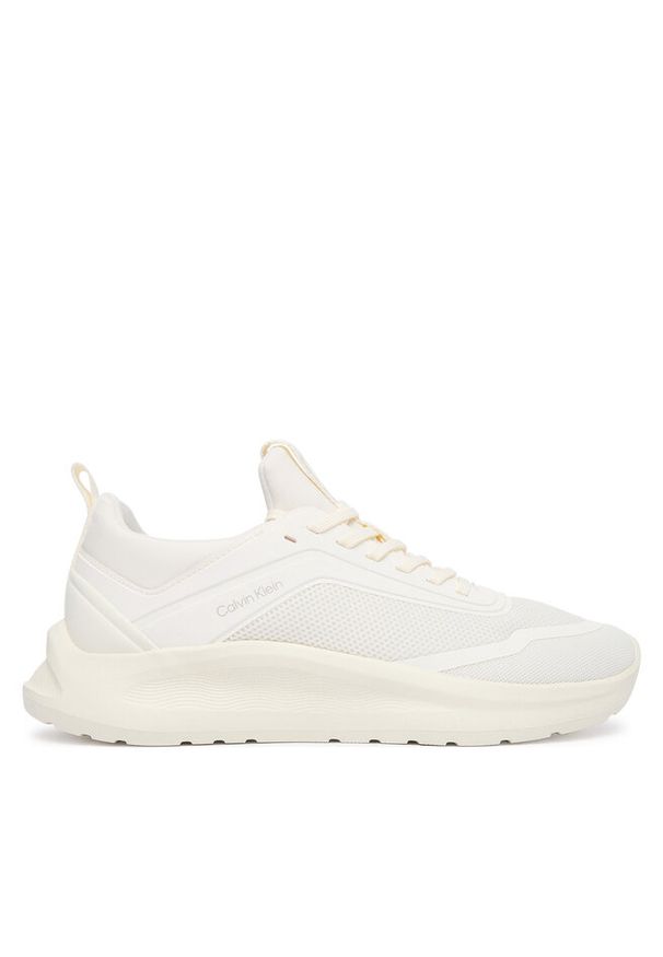 Sneakersy Calvin Klein. Kolor: kremowy. Materiał: lycra, mesh