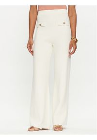 TwinSet - TWINSET Spodnie materiałowe 241TP3091 Écru Straight Fit. Materiał: wiskoza