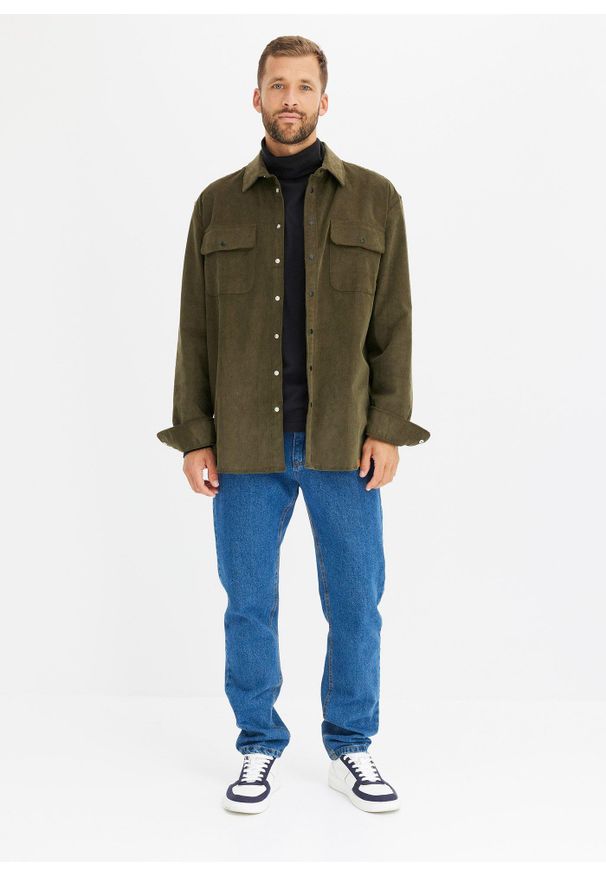 bonprix - Dżinsy z elastycznymi wstawkami w talii, classic fit straight. Stan: podwyższony. Kolor: niebieski