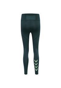 Damskie legginsy z wysoką talią Hummel hmlnorma. Kolor: zielony. Sport: fitness #2