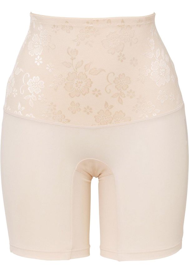 bonprix - Kolarki shape, średni stopień modelowania sylwetki. Kolor: beżowy. Materiał: materiał, koronka. Wzór: koronka