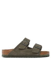 Birkenstock Klapki Arizona 1025657 Zielony. Kolor: zielony. Materiał: welur, skóra #5